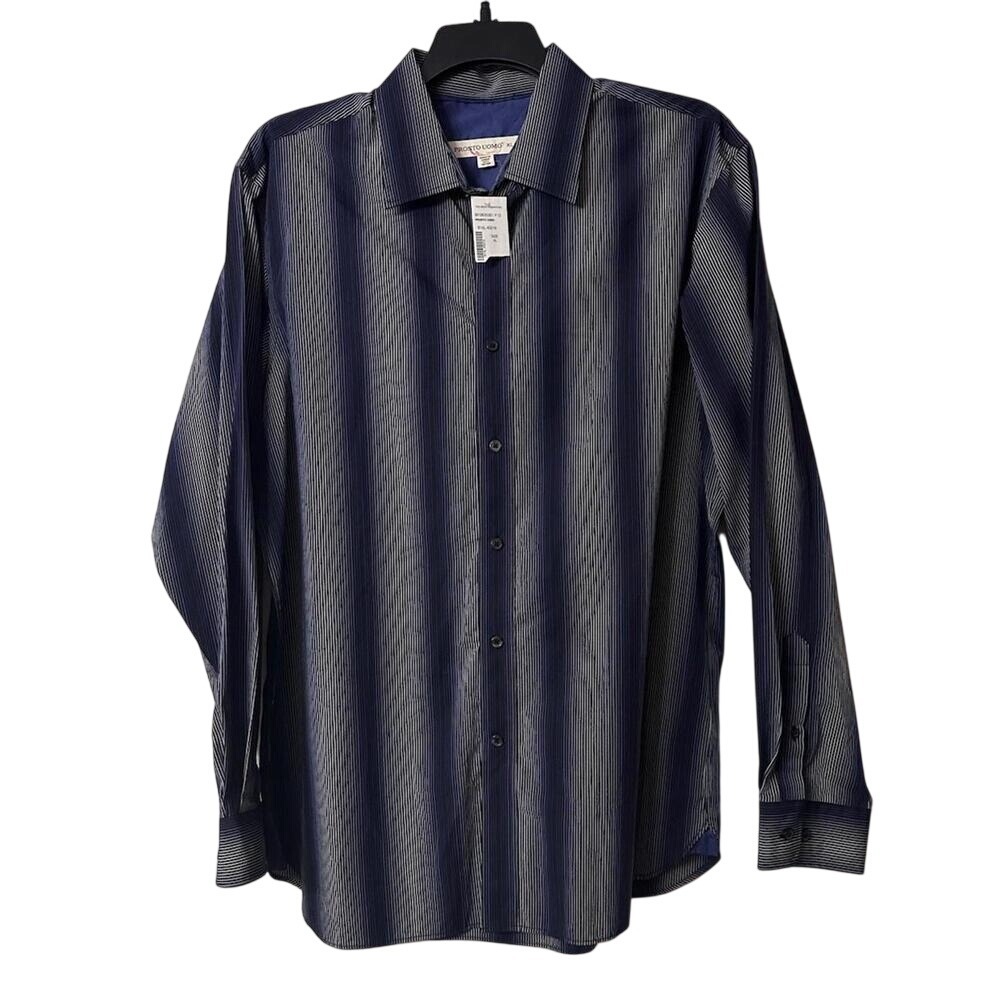 NWT Pronto Uomo Mens‎ Long Sleeve Button Casual Cotton Knit Shirt Size XL